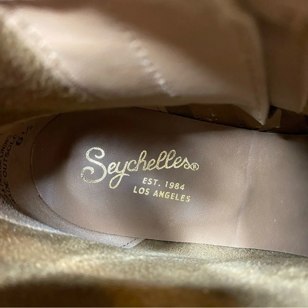 Seychelles Brown Suede Stacked Heel Bootie 6.5